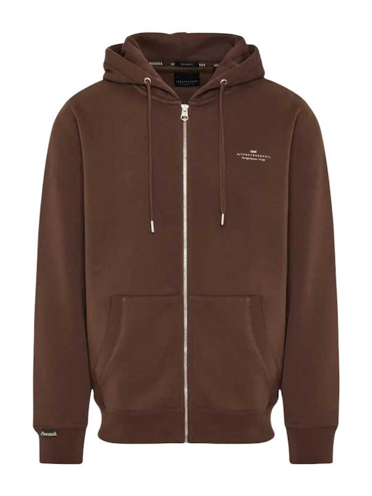 Funky Buddha Ζακέτα Espresso Brown με Κουκούλα