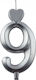 Silver Number 9 Candles 10 Pcs Lumea
