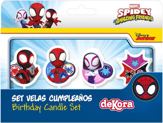 Комплект Свещи За Рожден Ден Spidey His Amazing Friends 4 Бройки Dekora