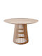 Rotund Masă Sala de mese din Lemn Masiv Natural 150x150x78buc