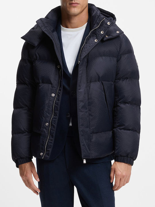 Boss Logo Мъжко Яке Puffer Водоустойчиво Тъмносин