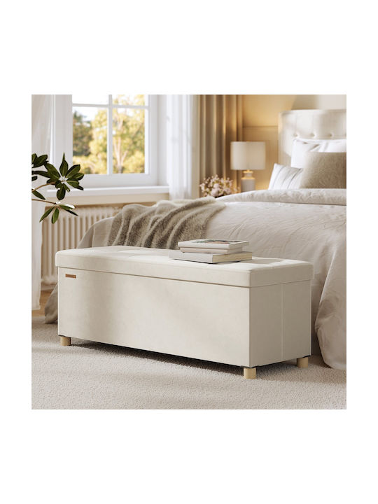 Songmics Stoff-Tabouret Mit Stauraum Beige 110x38x40cm