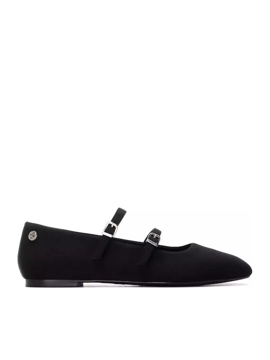 Xti Damen Ballerinas mit Riemen in Schwarz Farbe