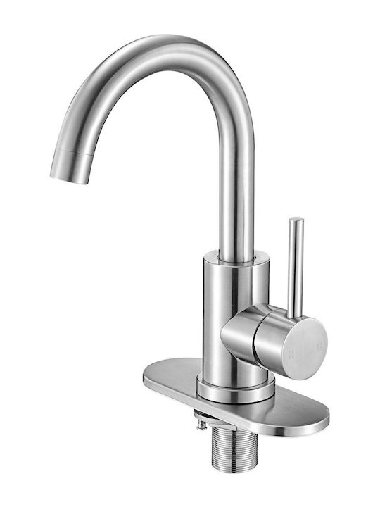 Sink Faucet Single Handle Vevor Brushed Nickel Single Handle Bathroom Faucet Kitchen Faucets Anti-Splash Aerator Suitable for Bathroom RV Sink Bar Public Toilet Tall Spout