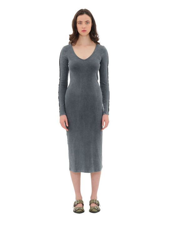 Midi Dress Knitted Vintage Grey