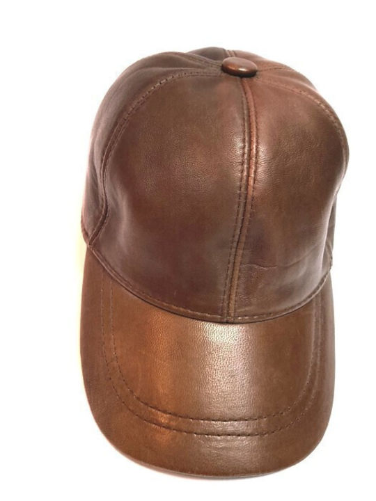 Men's Leather Jockey Hat Infinity 632984 Brown