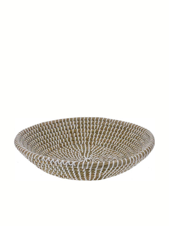 JK Home Decoration Διακοσμητικό Καλάθι Ψάθινο 30x6εκ.