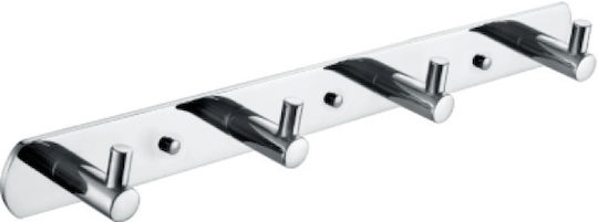 Haken Badezimmer 4 Plätze Schrauben Silber