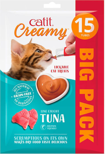 Catit Cremige Feuchtigkeitsliefernde Leckpaste Katzen Thunfisch 15 X 10g