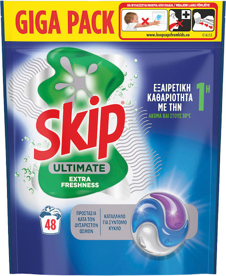 Skip Trio Laundry Detergent with Fragrance Spring Fresh (48 Capsules)