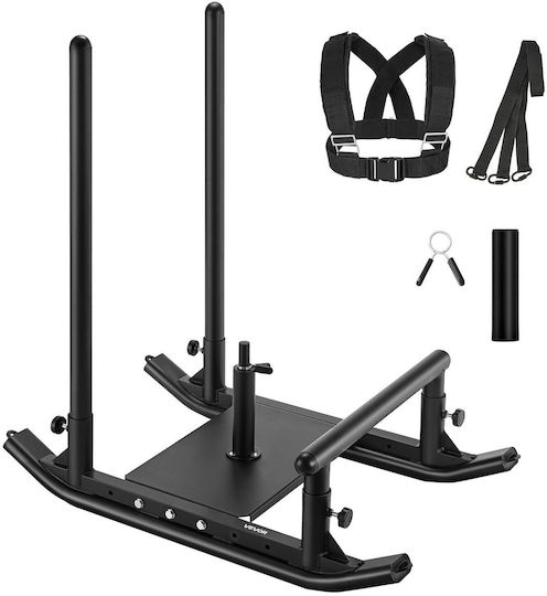 Vevor Steel Weight Sled Power Sled Strength Training Sleds Speed Improvement Athletic Exercise Crossfit Equipment Gym Equipment Handle Compatible with Weight Plates 25/51 mm Black