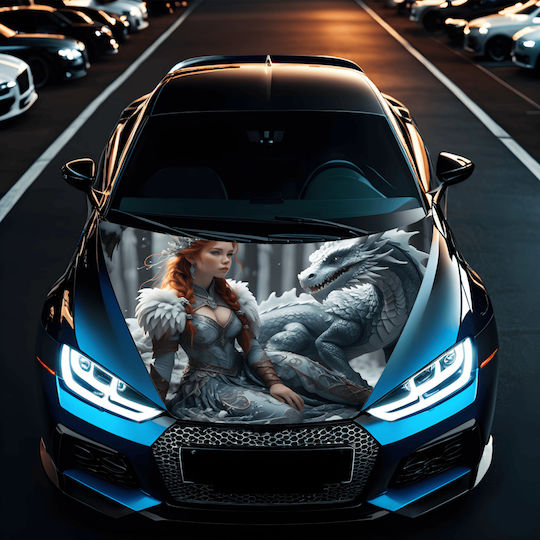 Autocolant Capotă "Artă Capotă" Rezistent la Exterior Mărime S 150 X 110cm Cod Avx-capota-014s