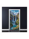 Decor pentru ușă din film colorat imprimat, dimensiune 200 x 90 cm, model Avx-dr27