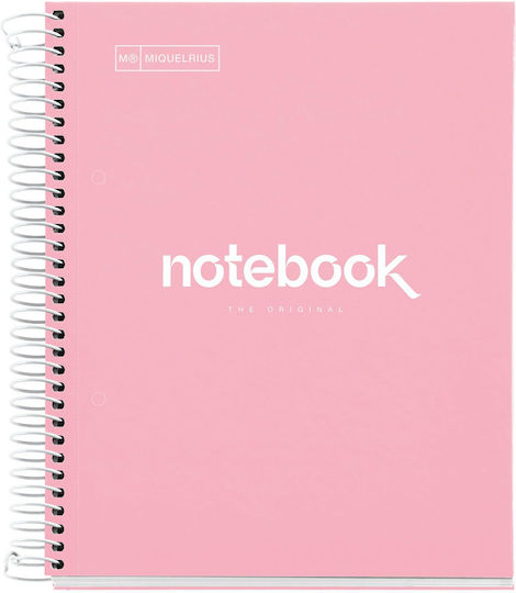 Miquelrius Emotions Notebook Spiral 120 Sheets with Blank Pages Pink