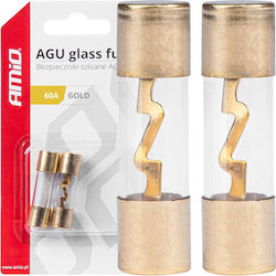 Set 2 Agu Glass Fuses Gold-plated Contacts 60a