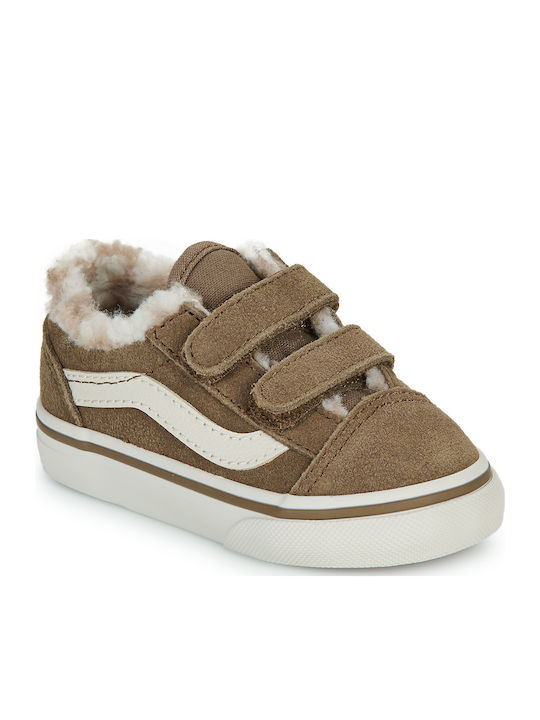 Vans Old Skool V Παιδικά Sneakers με Σκρατς Καφέ