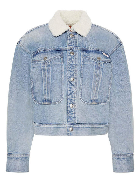 Women's Short Jean Jacket for Spring or Autumn Blue