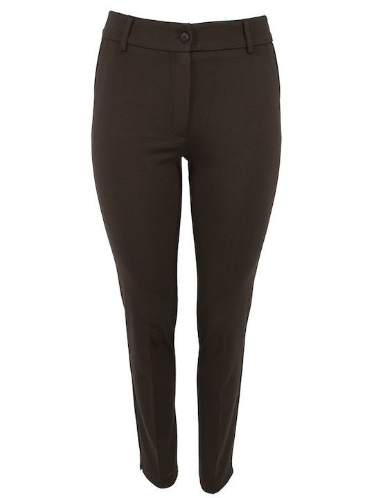 Forel Women's Fabric Trousers Slim Fit Brown