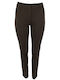 Women's Fabric Trousers Slim Fit Brown