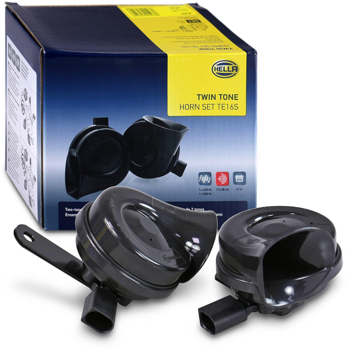 Corne de trompette HELLA 3FH 012 010-021 - TE16S - 12V - 110dB_A_ - kit