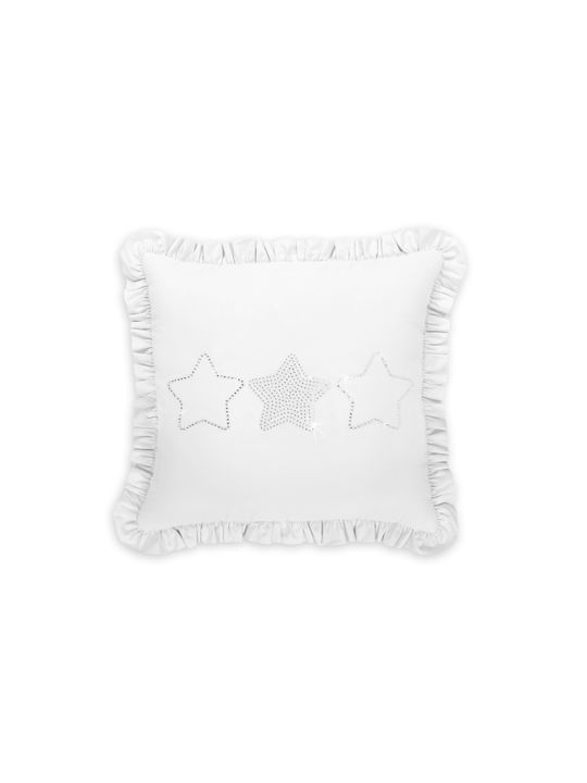 Decorative Cushion Appliqué White