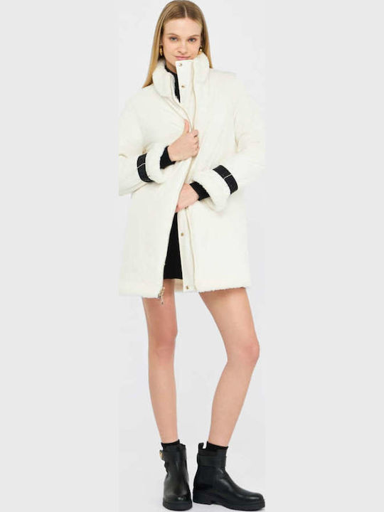 Women's Long Lifestyle Jacket for Winter White