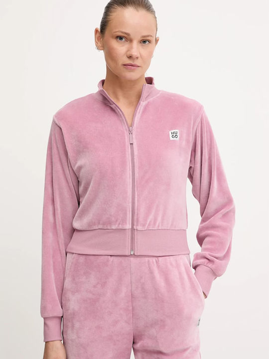 Women's Sweatshirt Jacket Velvet Pink