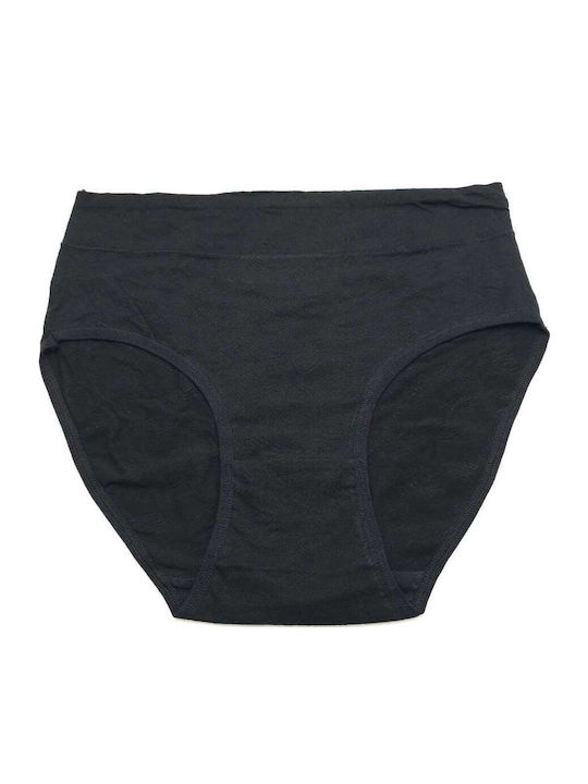 Hana Cotton High Waist Women's Briefs Black