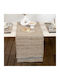 Nima Runner Cotton Ray Beige, Black 45x150cm