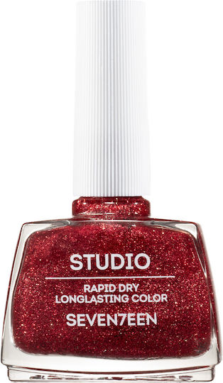 Seventeen Studio Glossy Long Lasting Nail Polish Quick Dry Red 286 12ml