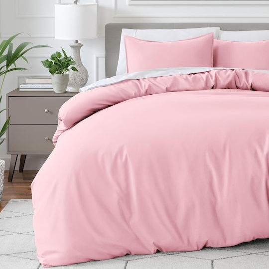 My Home Luxury Bettbezug-Set Einzelbett mit Kissenbezug 160x240 Pink