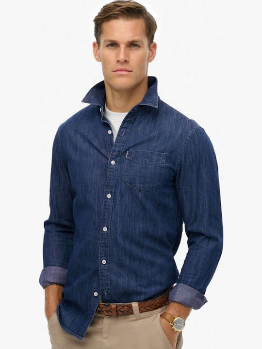 Superdry D2 Stud Μακρυμάνικo Βαμβακερό Πουκάμισ...