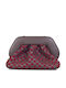 Damenhandtasche / Schultertasche aus Wildleder Burgunderrot
