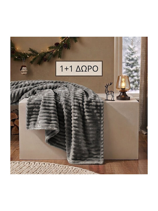 Ehome Sherpa Blanket Double 220x240cm Grey 11 Blanket Sheep Double-sided 220x240 LOUTRINI-11-Grey
