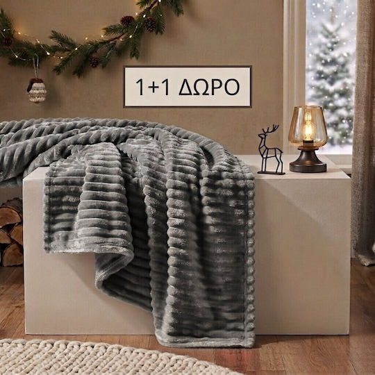 Ehome Sherpa Blanket Double 220x240cm Grey 11 Blanket Sheep Double-sided 220x240 LOUTRINI-11-Grey