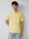 Short-sleeved Linen Shirt Yellow