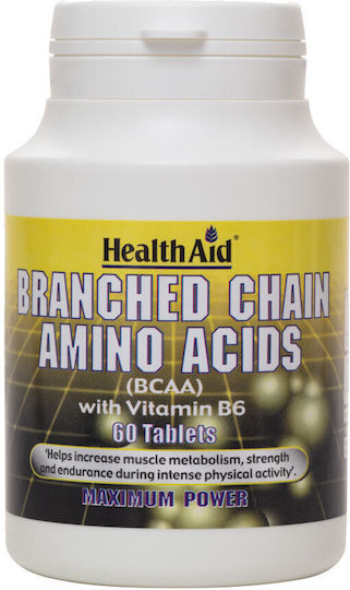 Health Aid Verzweigtkettige Aminosäuren + Vitamin B6 (BCAAs) 60 Tabletten
