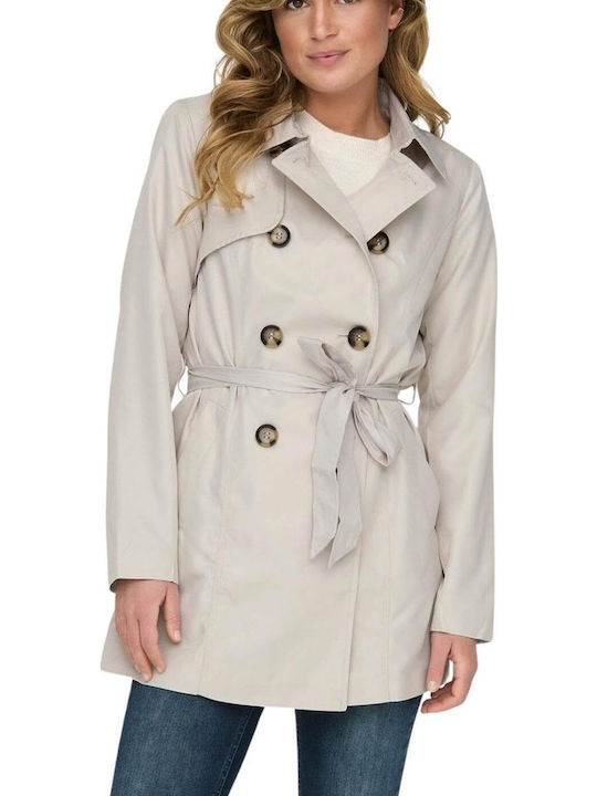 Only Damen Ecru Trenchcoat