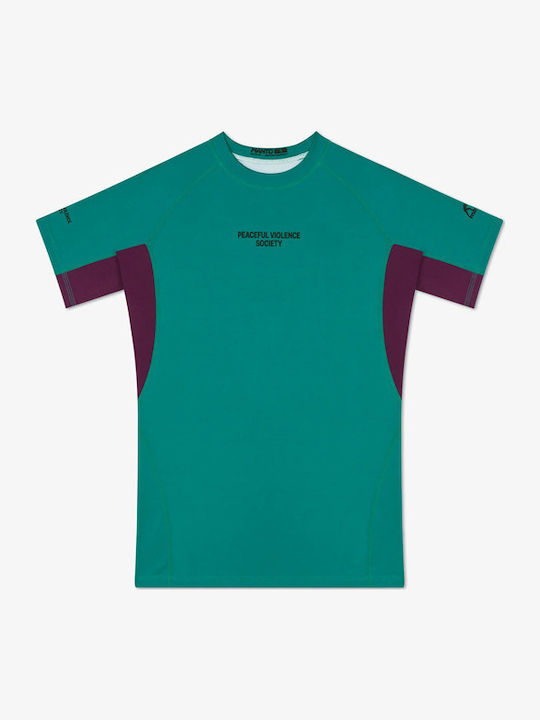 Manto Bărbați Cu mânecă scurtă Tricou MN-R895-GR pentru Jiu-Jitsu Verde