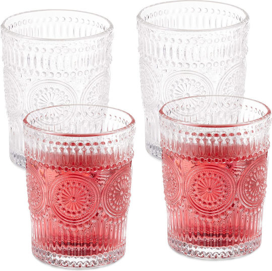 Relaxdays Set de pahare Cocteiluri / pentru apa din Sticlă 300ml 4buc