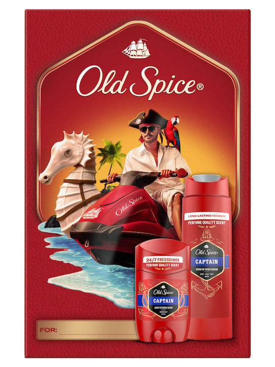 Old Spice Captain Комплект Подарък За Мъже С Дезодорант Стик И Душ Гел Captain 24-часова Свежест За Ежедневна Употреба Аромат С Качествен Мирис Който Трайе Old Spice Captain Комплект Подарък За Мъже С Дезодорант Стик И Душ Гел Captain 24-часова Свежест За Ежедневна Употреба Аромат С Качествен Мирис Който Трайе