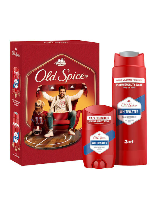 Whitewater Комплект за грижа за почистване на тяло Old Spice Sports Fan Подаръчен комплект за мъже с дезодорант стик и душ гел Whitewater 24-часова свежест за ежедневна употреба Аромат с качествена миризма която трае 2 броя Whitewater Комплект за грижа за почистване на тяло Old Spice Sports Fan Подаръчен комплект за мъже с дезодорант стик и душ гел Whitewater 24-часова свежест за ежедневна употреба Аромат с качествена миризма която трае 2 броя