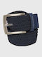 Elastic Men's Belt Fabric Knitted Navy Blue