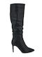 Synthetic Leather High Heel Women's Boots Black