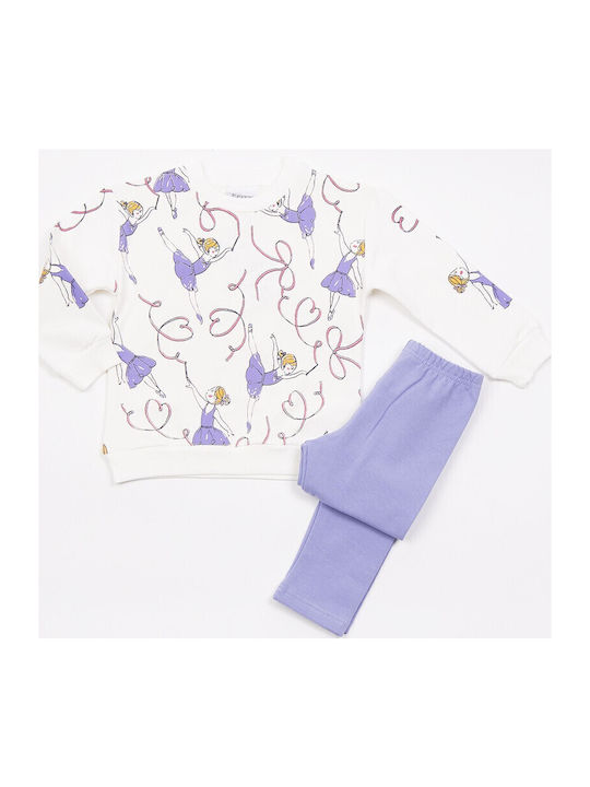 Kids Sweatpants Set Blueberry, Vanilla 2pcs