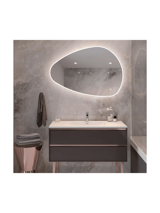 Zambelis Lights Wall Mirror with White Aluminum Frame & LED Lighting 55x80cm 1pcs