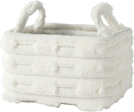 Kaemingk Декоративна кошница Слама с дръжки White 30x20x18бр