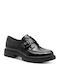 Leder Damen Loafers in Schwarz Farbe