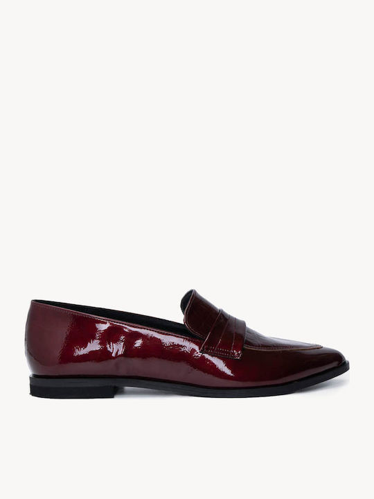 Mocasini Dama Bordo Loafers Din Lac Croco Model...