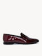 Bordeaux Damen Mokassins Lackleder Croco Design Mit Spitze